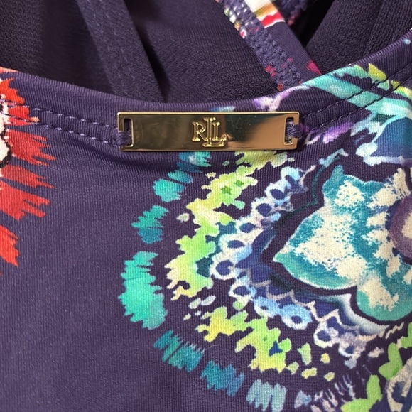 Lauren Ralph Lauren EGGPLANT Captiva Paisley Underwire One-Piece Swimsuit, US 10 - Picture 8 of 10